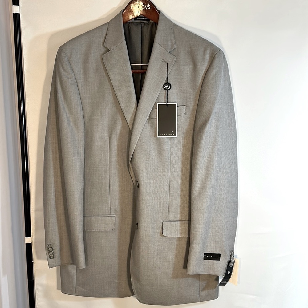 Sean John Mens Size 40l Gray Classic Fit Sports Coat Jacket Blazer Fully Lined